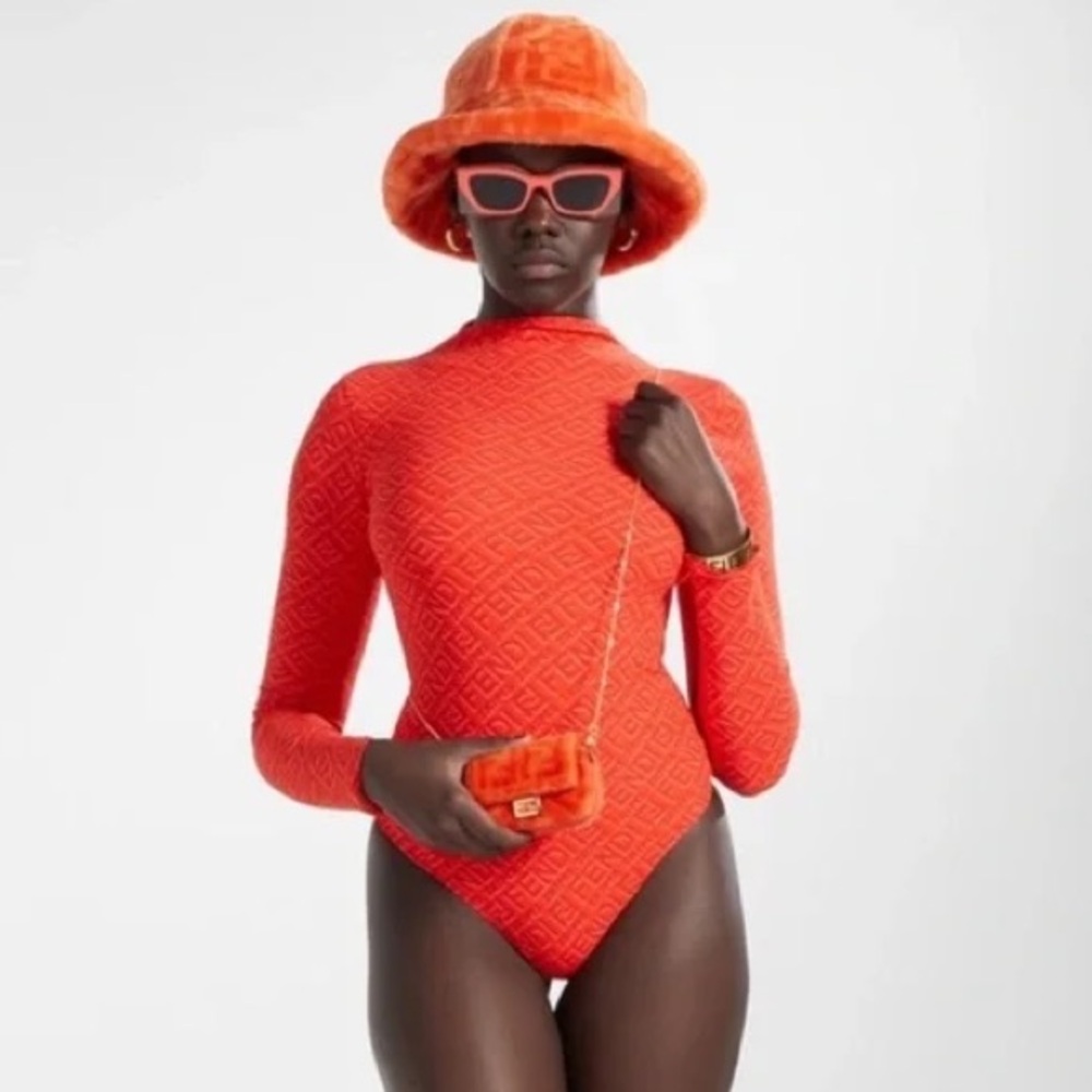 Fendi Skims Orange LongSleeve Bodysuit